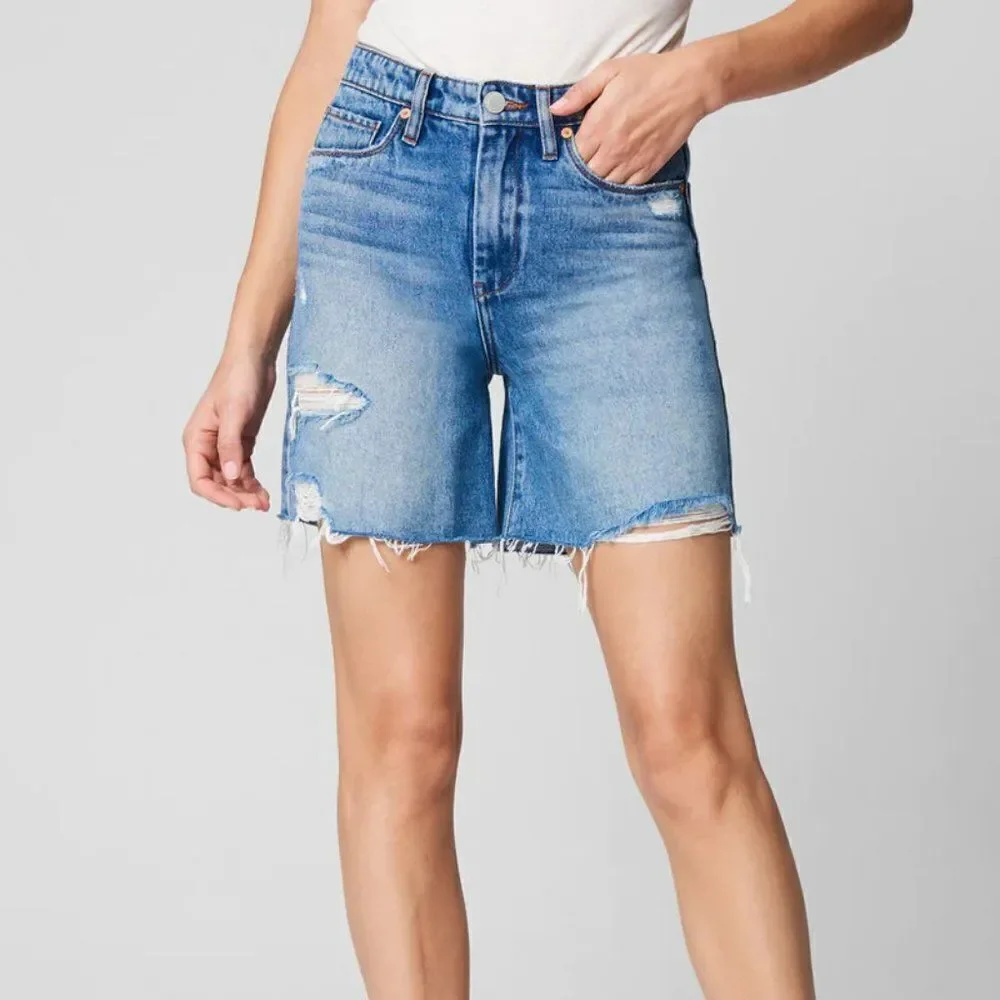 NEW! BLANK NYC | 'TheWarren' Work With Me Mid-thigh Distressed Jean Shorts sz 29
